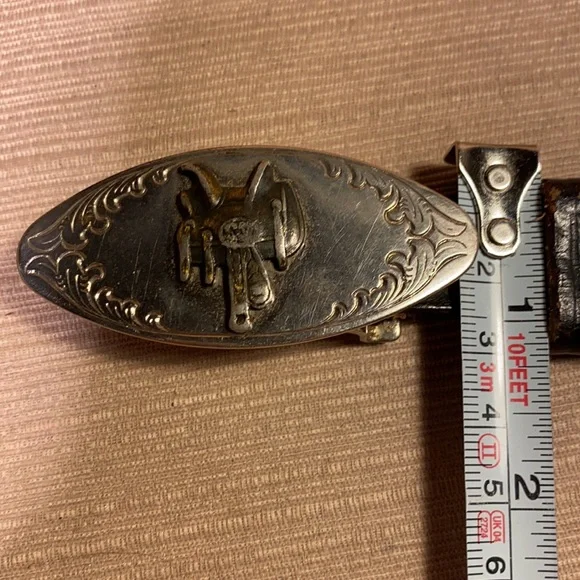 Handmade Ranchero leather vintage belt w/buckle